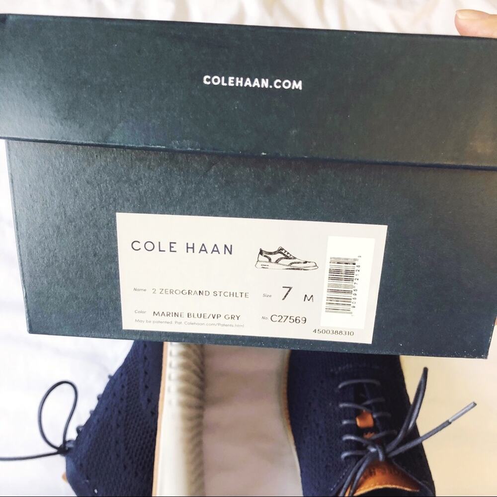 Cole Haan 2.ZERØGRAND Men’s Blue & Gray Wingtip Oxford - Picture 3 of 7